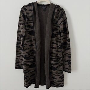 Rachel Zoe Camo Hooded Knit Cardigan